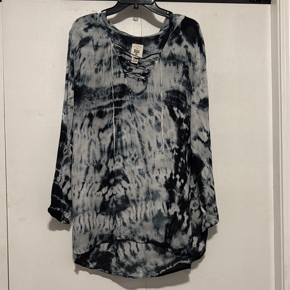 Billabong blue tie dye swim cover up